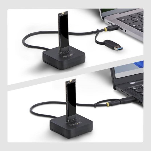 Base de conexión externa StarTech.com para SSD M.2 NVMe USB-C/USB-A 10Gbps sin herramientas