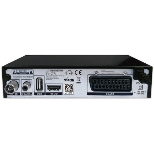 Tuner TV DVB-T2 Esperanza EV107R Full HD con PVR y Timeshift