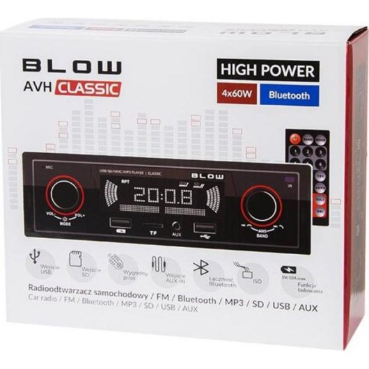 Radio Auto Blow Classic 78-287 Bluetooth USB SD MP3 1 DIN