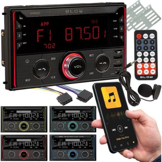 Radio Blow AVH-9620 2DIN Bluetooth USB SD RGB