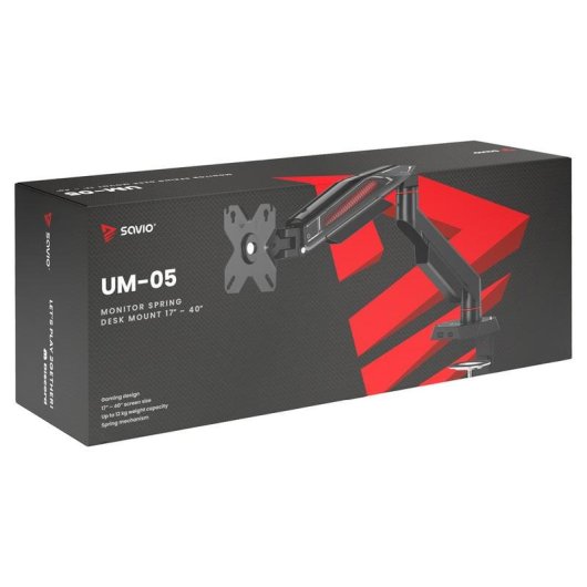 Savio UM-05 Soporte Monitor Mesa 17 a 40" VESA 75x75 a 100x100 Max 12Kg