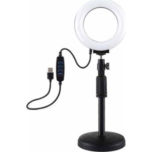 Puluz PU391 Lámpara LED Anillo con Tripode Regulable 12 cm USB 6.5W Luz 3200-6500K