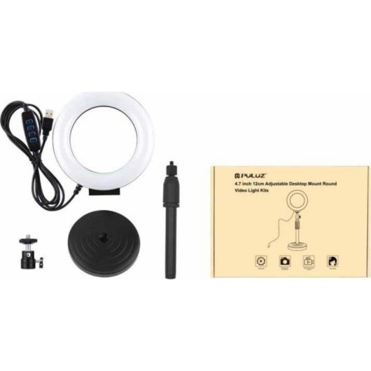 Puluz PU391 Lámpara LED Anillo con Tripode Regulable 12 cm USB 6.5W Luz 3200-6500K