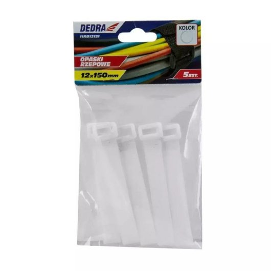 Suporte de Cabos Velcro DEDRA 11RB16311 Branco 310 mm x 16 mm 5 unidades