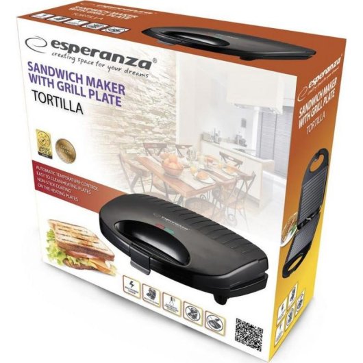 Opiekacz Tortilla EKT009 Opinador Esperanza 1000W Negro