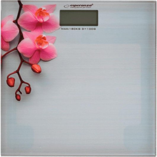 Balança Digital Esperanza Orchid EBS010 Até 180 kg Precisão 1000 g Plataforma de Vidro Rosa