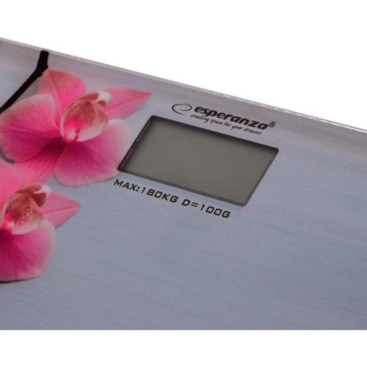 Balança Digital Esperanza Orchid EBS010 Até 180 kg Precisão 1000 g Plataforma de Vidro Rosa