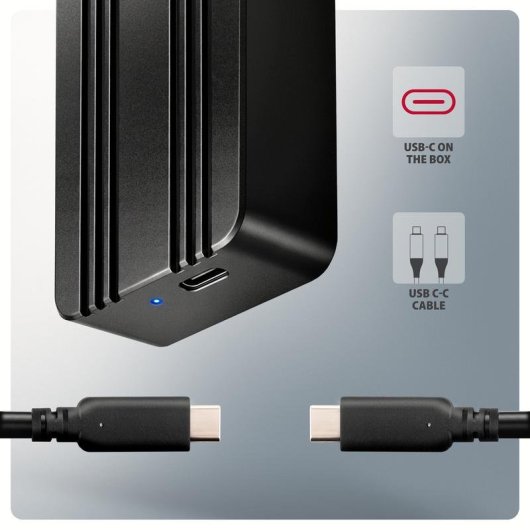 Caja PC Axagon EEM2-40G M.2 Aluminio Negro USB Type-C 40 Gbit/s