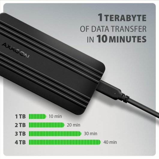 Caja PC Axagon EEM2-40G M.2 Aluminio Negro USB Type-C 40 Gbit/s