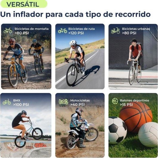 Inflador Mini Woowind Ventus Race para Bicicletas e Motas, Preto
