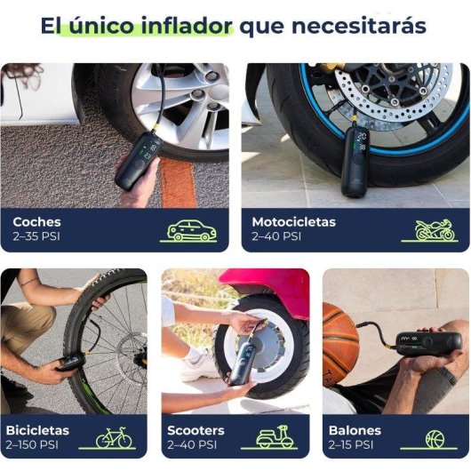 Inflador Portátil Woowind LP1 Preto 150 PSI LED Integrado