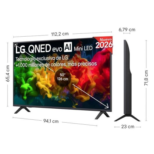TV LG QNED MiniLED 50QNED80B6B 50" 4K UltraHD 60Hz Smart TV WebOS HDR10 Pro AI