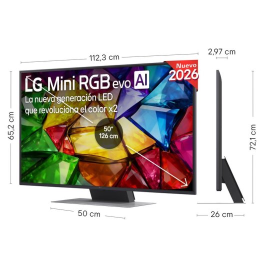 TV LG Mini RGB evo AI 50MRGB87B6B 50" 4K UltraHD 120Hz Smart TV WebOS HDR10 Dolby Vision