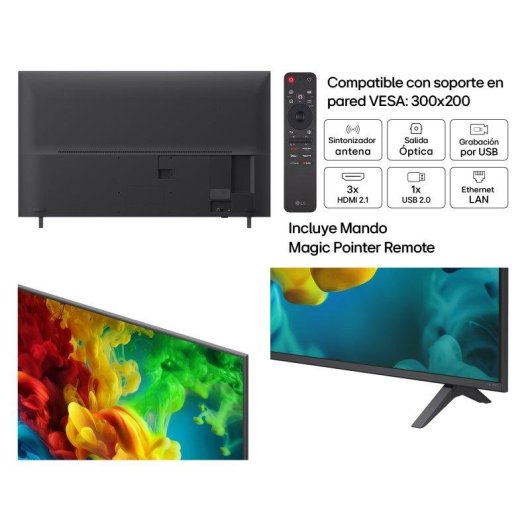 TV LG QNED evo AI Mini LED 55QNED82B6B 55" 4K UltraHD 144Hz Smart TV WebOS HDR10