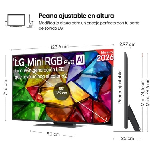 TV LG Mini RGB 55MRGB87B6B 55" 4K UltraHD 120Hz Smart TV WebOS HDR10 Dolby Vision