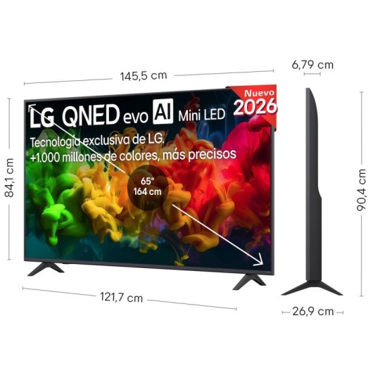TV LG QNED evo MiniLED AI 65QNED80B6B 65" 4K UltraHD 60Hz Smart TV WebOS HDR10 Pro