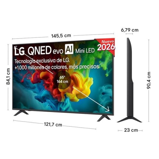 TV LG QNED evo AI Mini LED 65QNED82B6B 65" 4K UltraHD 144Hz Smart TV WebOS HDR10