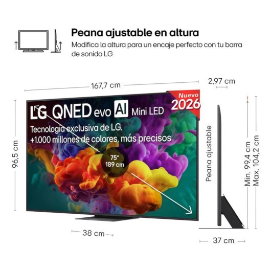 TV LG QNED evo MiniLED AI 75QNED86B6B 75" 4K UltraHD 144Hz Smart TV WebOS Dolby Vision