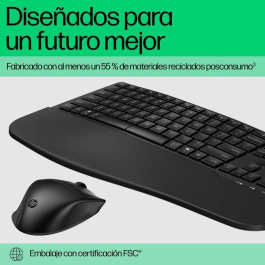 Clavier HP 680 Comfort sans fil complet avec souris double RF et Bluetooth