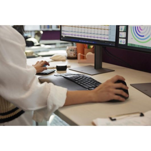 Teclado HP 965 sem fios de membrana ergonómico com teclas programáveis e numérico independente
