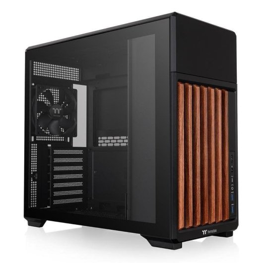 Case Thermaltake TR300 WS Mid-Tower Nero con Fronte in Legno e Vetro Temperato