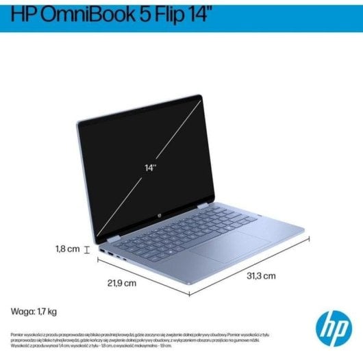 Portátil HP OmniBook 5 Flip 14-fp0004nw 14" Intel Core 5 120U 16GB 512GB SSD Gráficos integrados Windows 11 Home