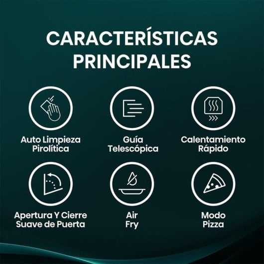 Horno Multifunción Hisense 77L 60cm Pirolítico A++ AirFryer Pizza Guías Telescópicas Negro