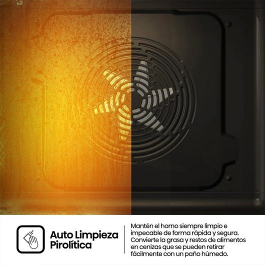 Horno Multifunción Hisense 77L 60cm Pirolítico A++ AirFryer Pizza Guías Telescópicas Negro