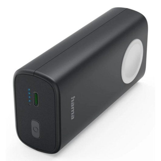 Powerbank Hama Watch 10000 mAh Schwarz Grau Kabelloses Laden