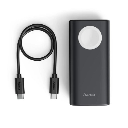 Powerbank Hama Watch 10000 mAh Schwarz Grau Kabelloses Laden