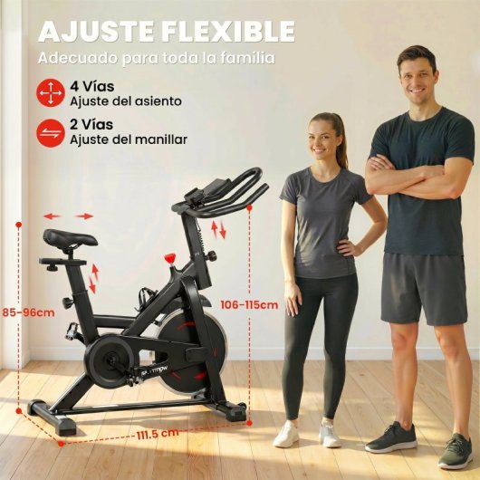 Sportnow Bicicleta Estática Con Resistencia Magnética Ajustable App Bluetooth