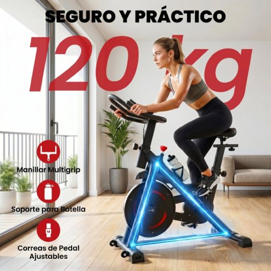 Sportnow Bicicleta Estática Con Resistencia Magnética Ajustable App Bluetooth