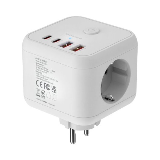 Mars Gaming Md-cube20 Powercube 3x Schuko 4x Usb Pd 20w Gan Blanco