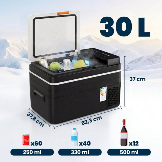 Outsunny Nevera Portátil Eléctrica 30l Con Compresor Control Por App Negro