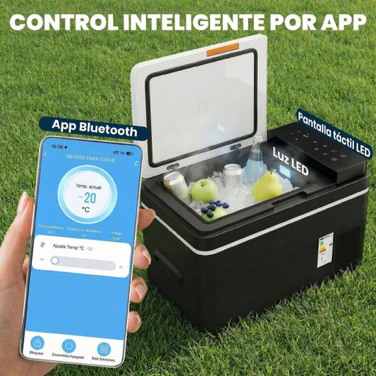 Outsunny Nevera Portátil Eléctrica 30l Con Compresor Control Por App Negro