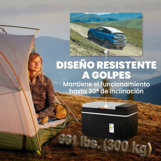 Outsunny Nevera Portátil Eléctrica 30l Con Compresor Control Por App Negro