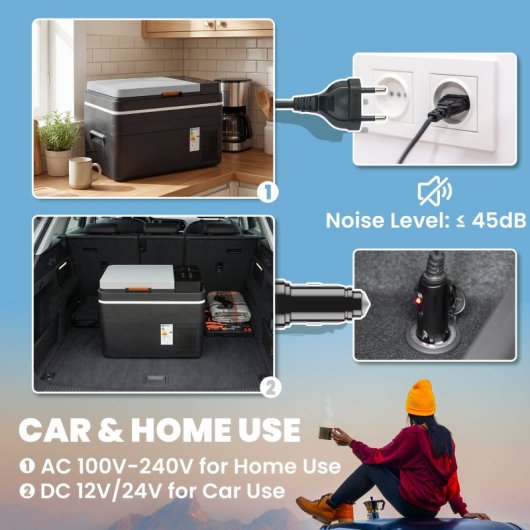 Outsunny Nevera Portátil Eléctrica 30l Con Compresor Control Por App Negro