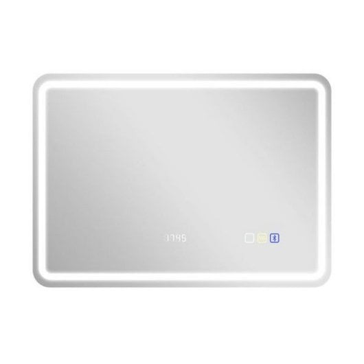 Homcom Espejo Baño Led 70x50 Cm Bluetooth Reloj Digital Antivaho