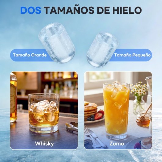 Homcom Máquina De Hielo Autolimpiable 12 Kg/24h 9 Cubitos En 7 Min Azul Claro