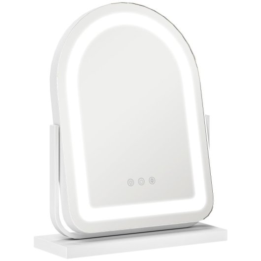 Espelho Maquilhagem Homcom 505-023V90WT LED Branco Rotação 360° Controlo Tátil