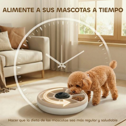Pawhut Comedero Automático Para Gatos Y Perros Con Temporizador Paquete De Hielo