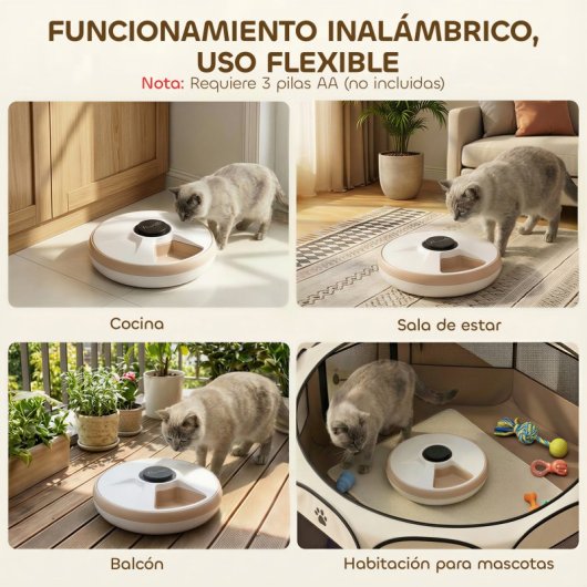 Pawhut Comedero Automático Para Gatos Y Perros Con Temporizador Paquete De Hielo