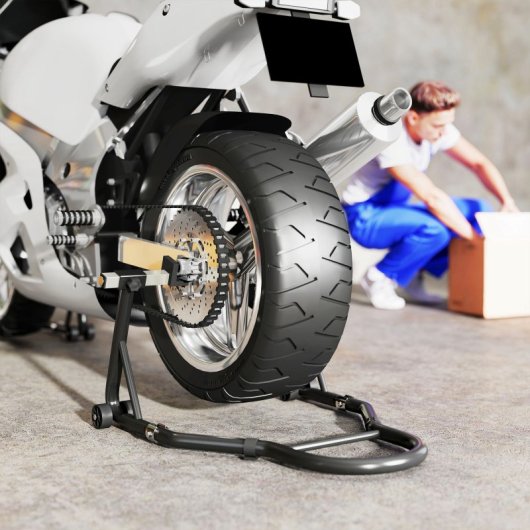 Homcom Caballete De Moto Carga 390 Kg Soporte Delantero Y Trasera Universal
