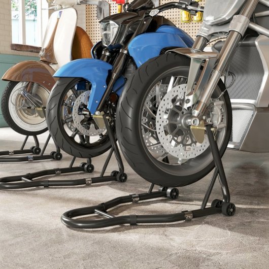 Homcom Caballete De Moto Carga 390 Kg Soporte Delantero Y Trasera Universal