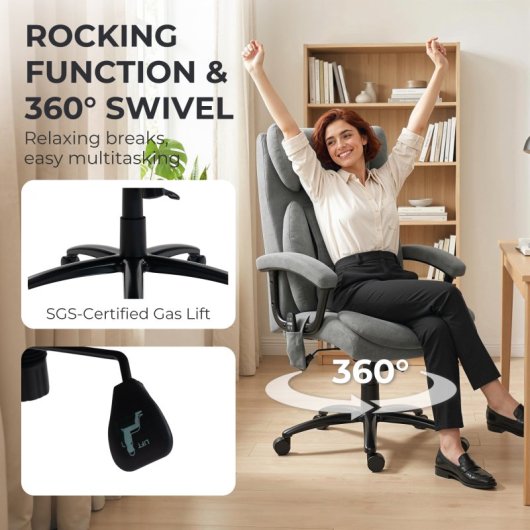 Homcom Silla De Oficina Con Masaje De Amasamiento De 4 Puntos Gris