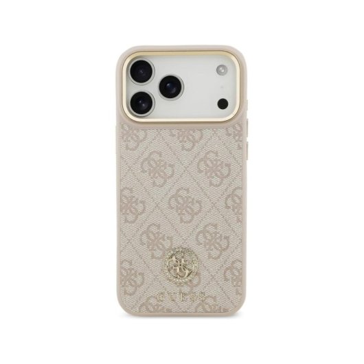 Guess Funda Para Iphone 17 Pro Max – Carcasa De Polipiel Rosa Con Logo 4g Strass, Diseño Elegante Y Ajuste Preciso