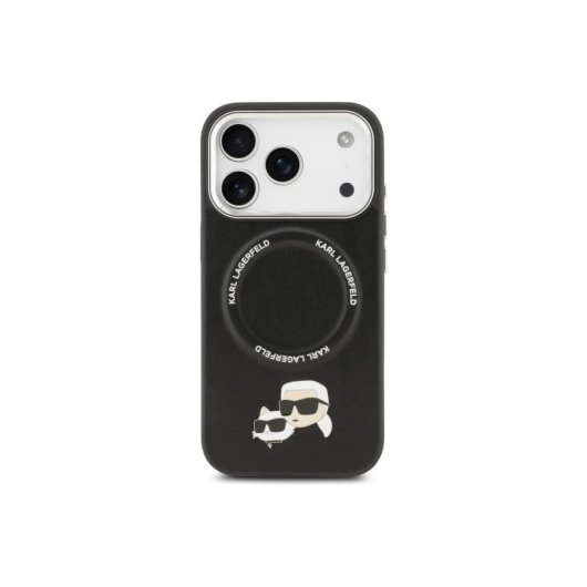 Karl Lagerfeld Funda Para Iphone 17 Pro Max – Carcasa De Pu Con Magsafe Negra Con Pins K&c, Diseño Elegante Y Ajuste Preciso