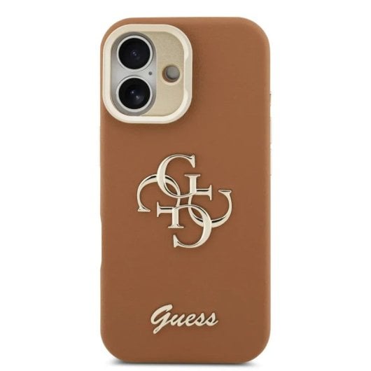 Handyhülle Guess Genarbtes Braun mit Ständer für iPhone 17