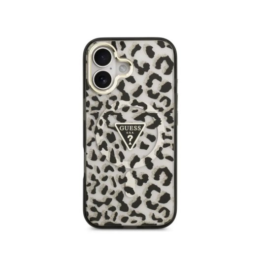 Funda para telemóvel Guess PC+TPU Preto Leopardo Brilhante MagSafe para iPhone 17