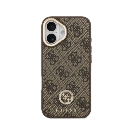 Guess Funda Para Iphone 17 – Carcasa De Polipiel Marrón Con Logo Strass Y Correa Ancha, Diseño Elegante Y Ajuste Preciso